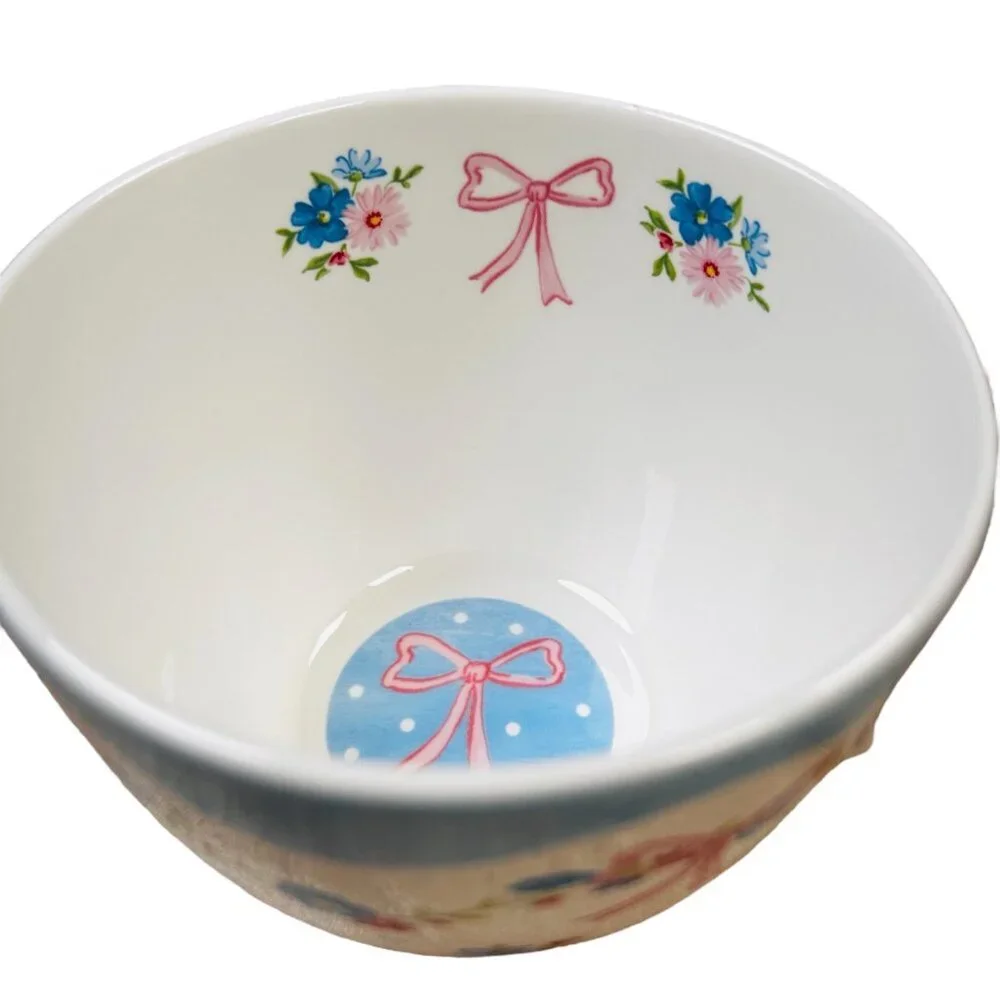 Bluebird and Willow Bone China Bow Tea Cup Mug Pink Bows Design